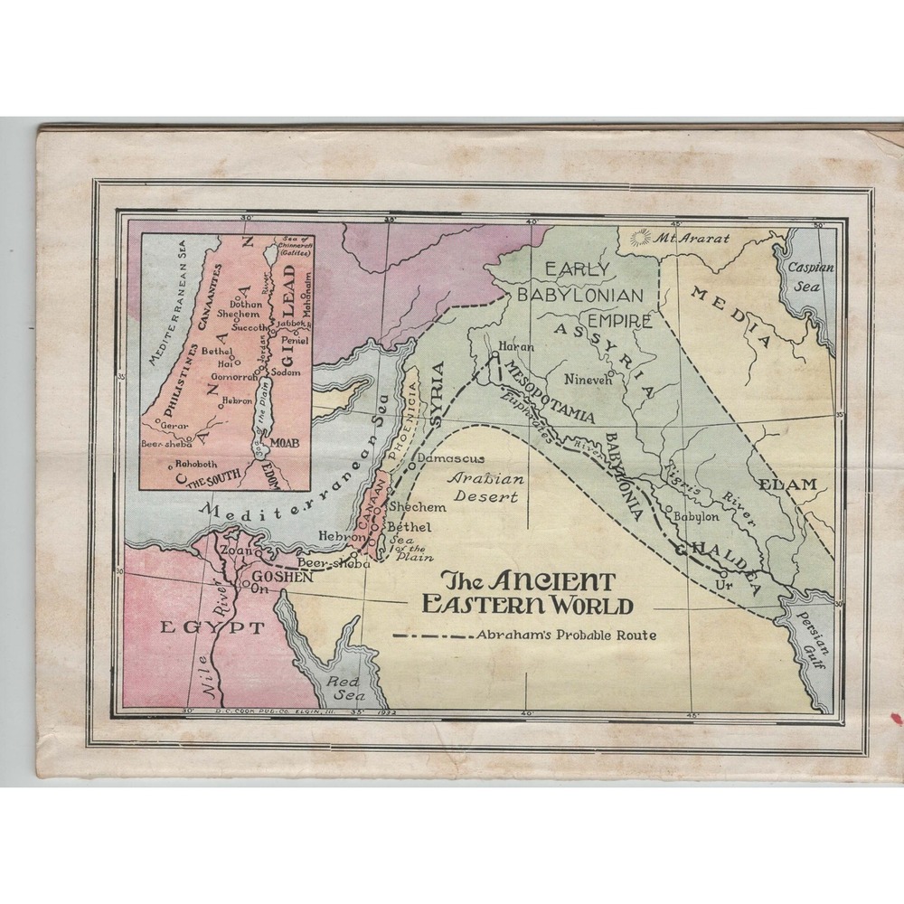 1937 Junior Scholar's Quarterly Vol 33 No 2 David C Cook Ancient World Map VG- - Picture 2 of 3